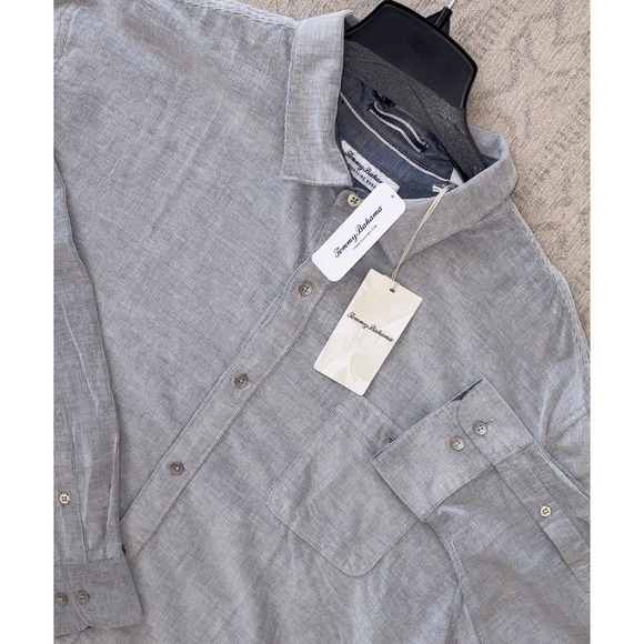 Tommy Bahama Other - Tommy Bahama Coastline Cord ST325326 3XL Zinc Gray Solid Button Down New